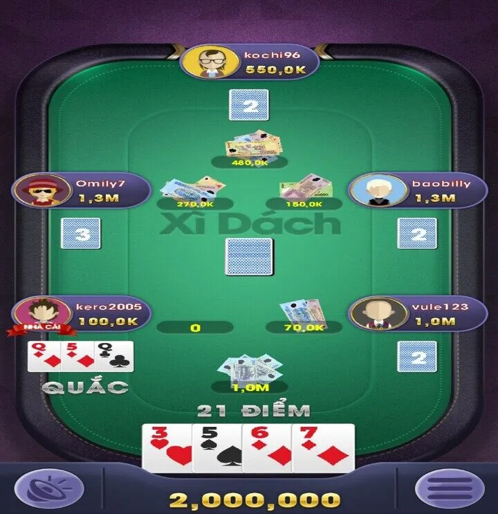Hướng dẫn chơi game Xì dách đơn giản